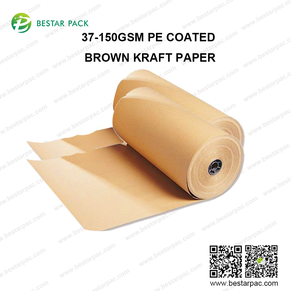 Carta Kraft marrone patinata PE 37-150 gsm